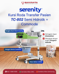 Kursi Roda Transfer Pasien TC-802 Semi Hidrolik + Comode